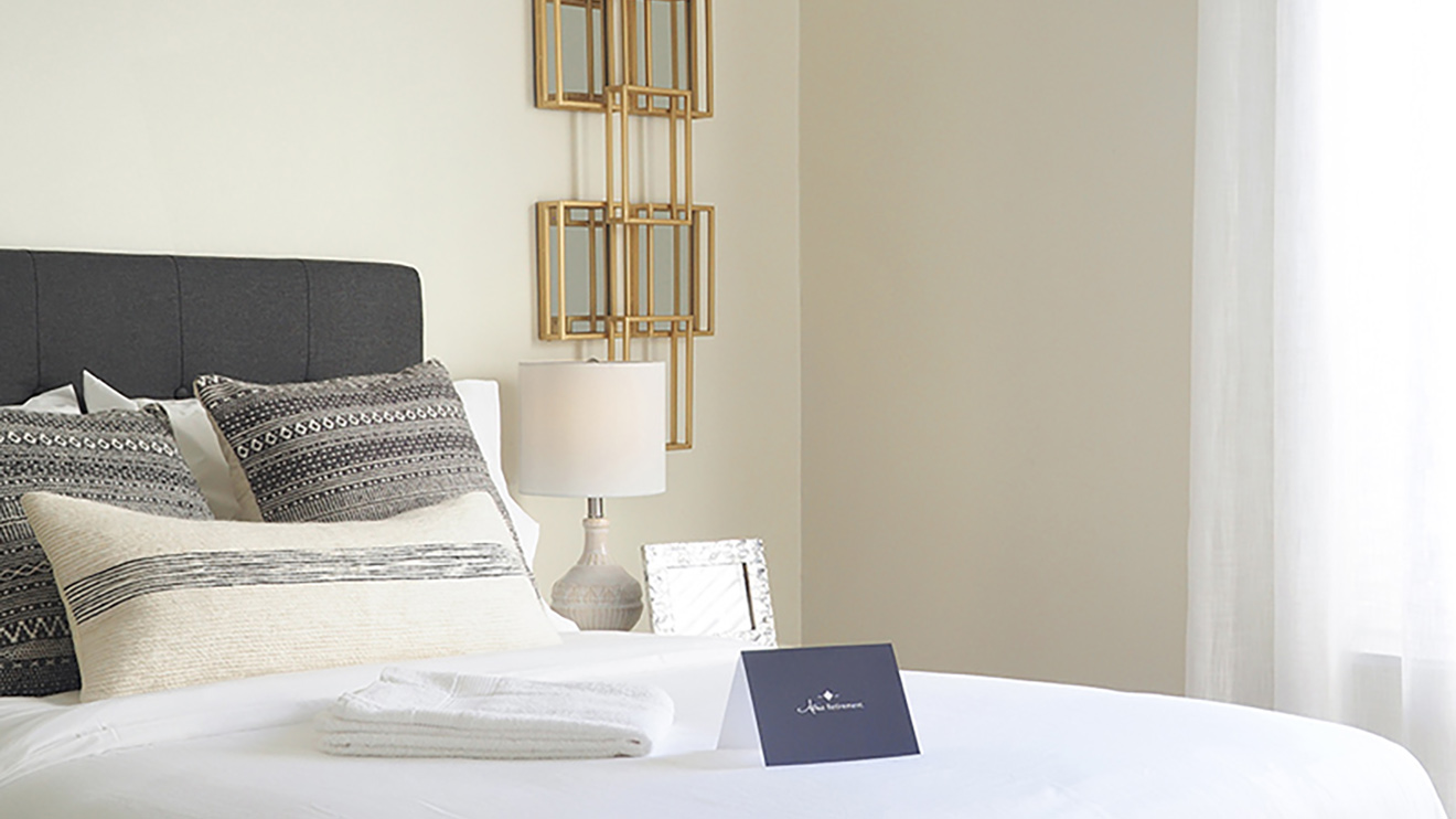 Senior apartments in Farmington, CT offer a cozy bedroom space to retreat.